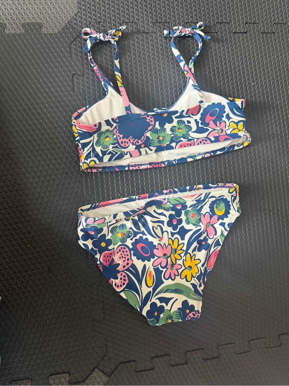 Roller Rabbit Kids Floral Bikini in Navy, Pink, Yellow & Green